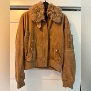 Ralph Lauren Purple Label goat suede bomber jacket